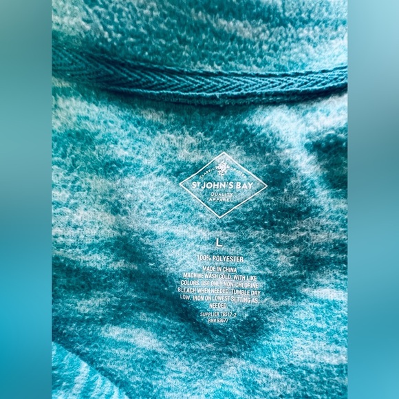 St. John’s Bay Quarter Zip Mock Neck Polar Fleece Pullover, Size Large (12/14) - Picture 3 of 5